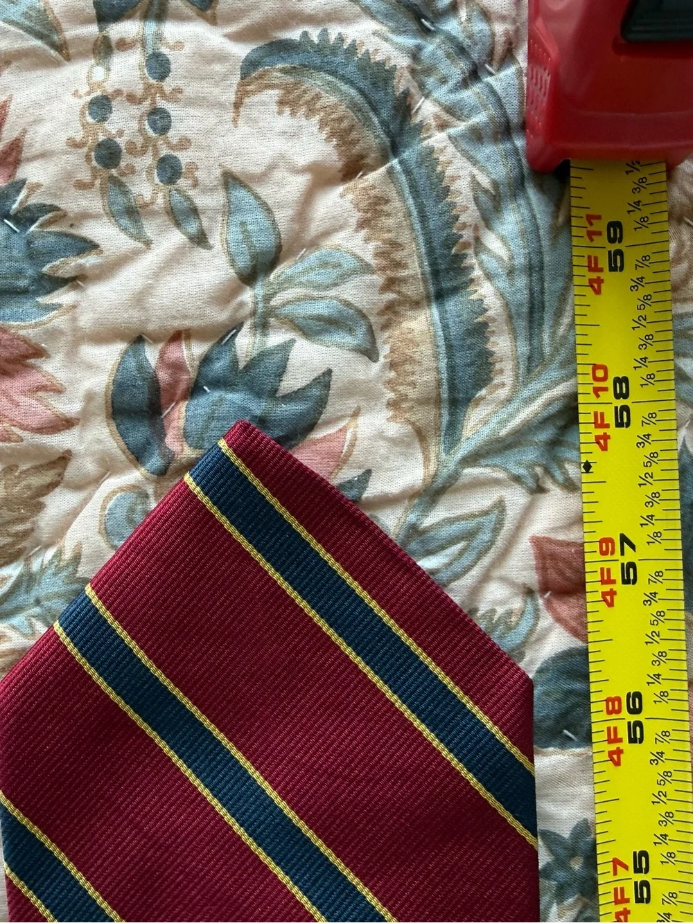 Brooks Brothers All Silk Repp Stripe Tie Red Navy Gold Made USA Irregular
